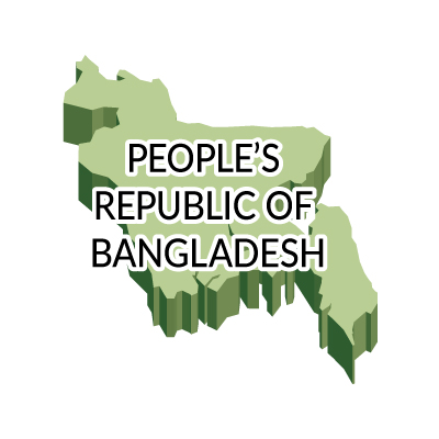 バングラデシュ人民共和国無料フリーイラスト｜英語・立体(緑)